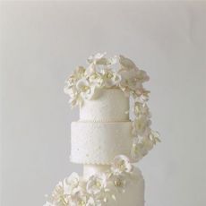 兰花装饰典雅范婚礼翻糖蛋糕
